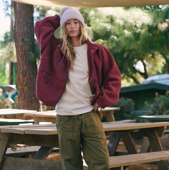 Free People Movement x Hatch Hit The Slopes Jacket Burgundy XS  NWT - Picture 1 of 6